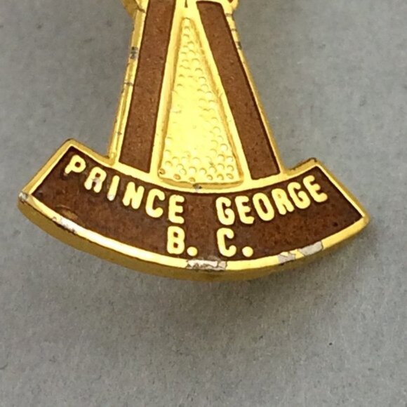 Vintage Prince George Mr PG BC Enamel Lapel Pin British Columbia Canada AS IS - Picture 9 of 13